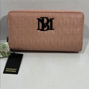 Badgley Mischka Blush Quilted Wallet